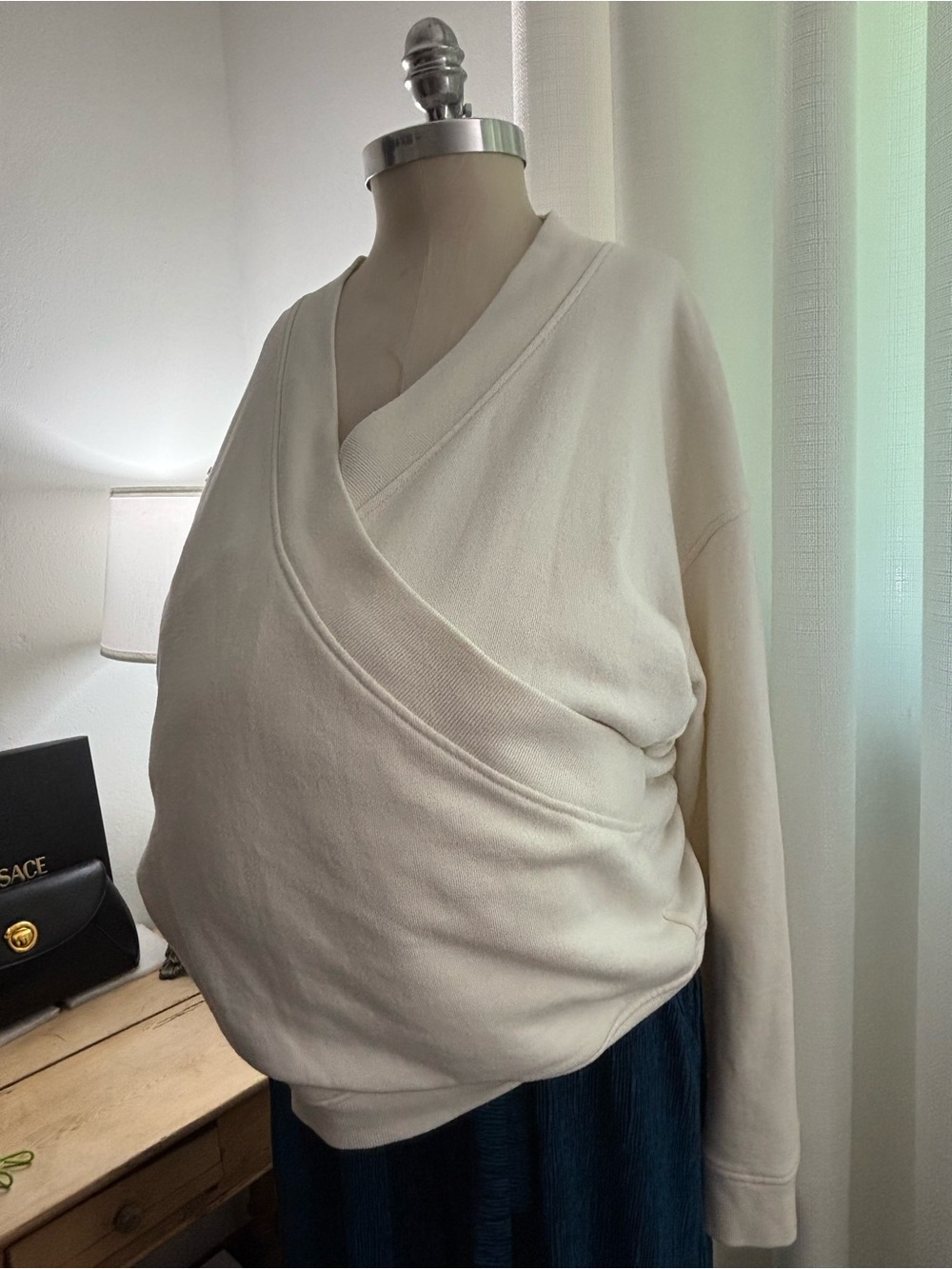 HATCH Maternity Wrap-Style Sweatshirt in Cream. 2. VGUC. *measurements in pics*